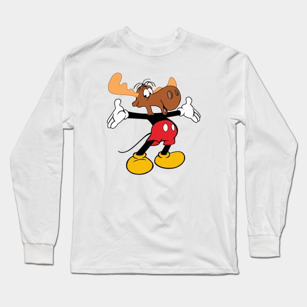 Bullwinkle Classic Cartoon Long Sleeve T-Shirt by Abstrip